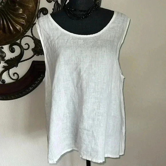 FLAX Women’s Fundamental Pullover Tank Top Tunic 100% Linen Size: Large 14-16 - Picture 2 of 16